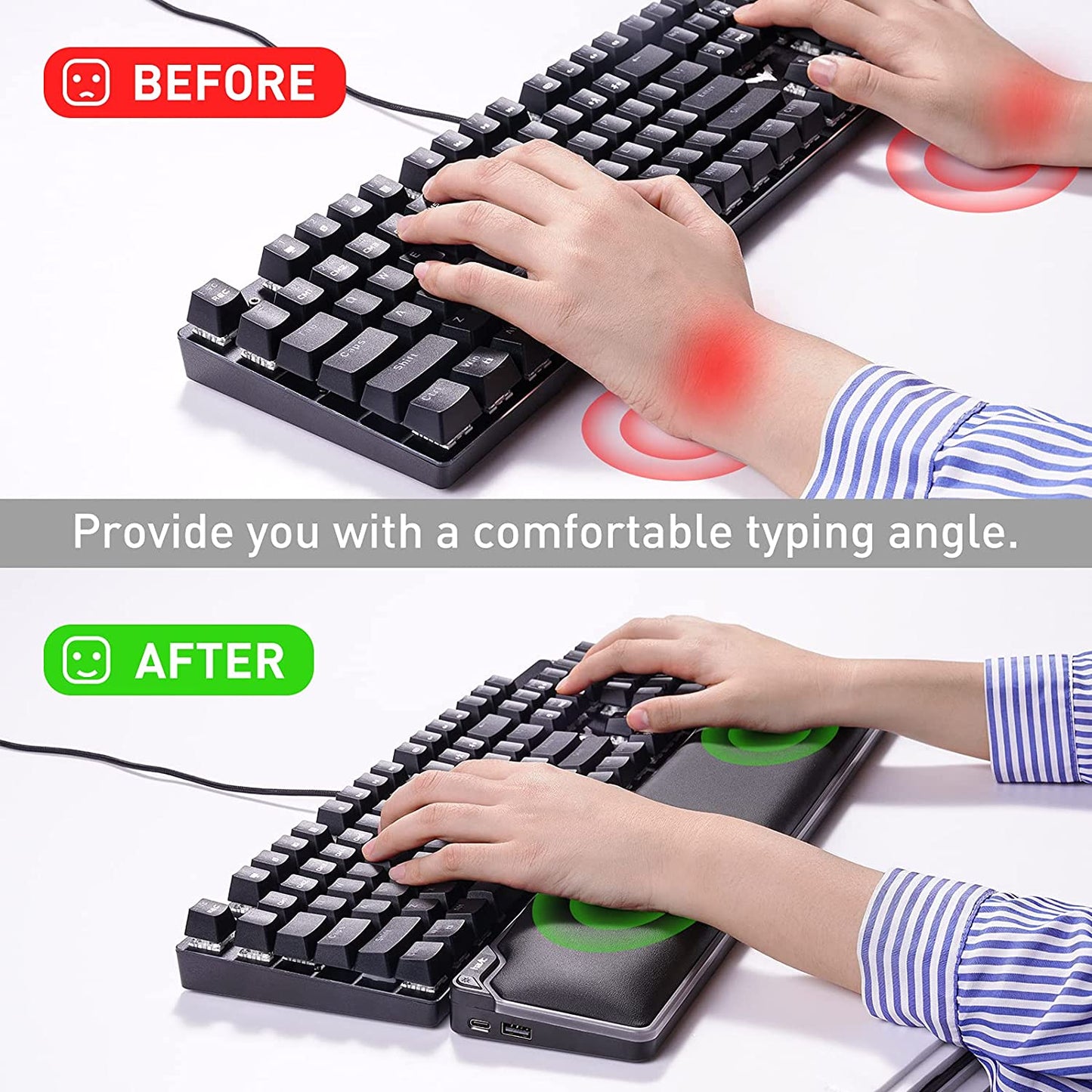 RGB Tastatur Handgelenkauflage
