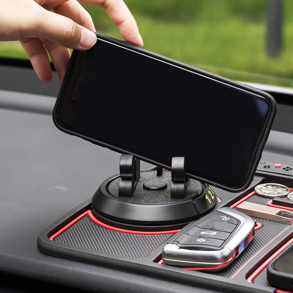 4-in-1-Auto rutschfeste Telefonpad,Universal 360 Degrees Rotating Car Phone  Holder,Telefon Pad rutschfest Auto,Antirutschmatte Auto Armaturenbrett,mit