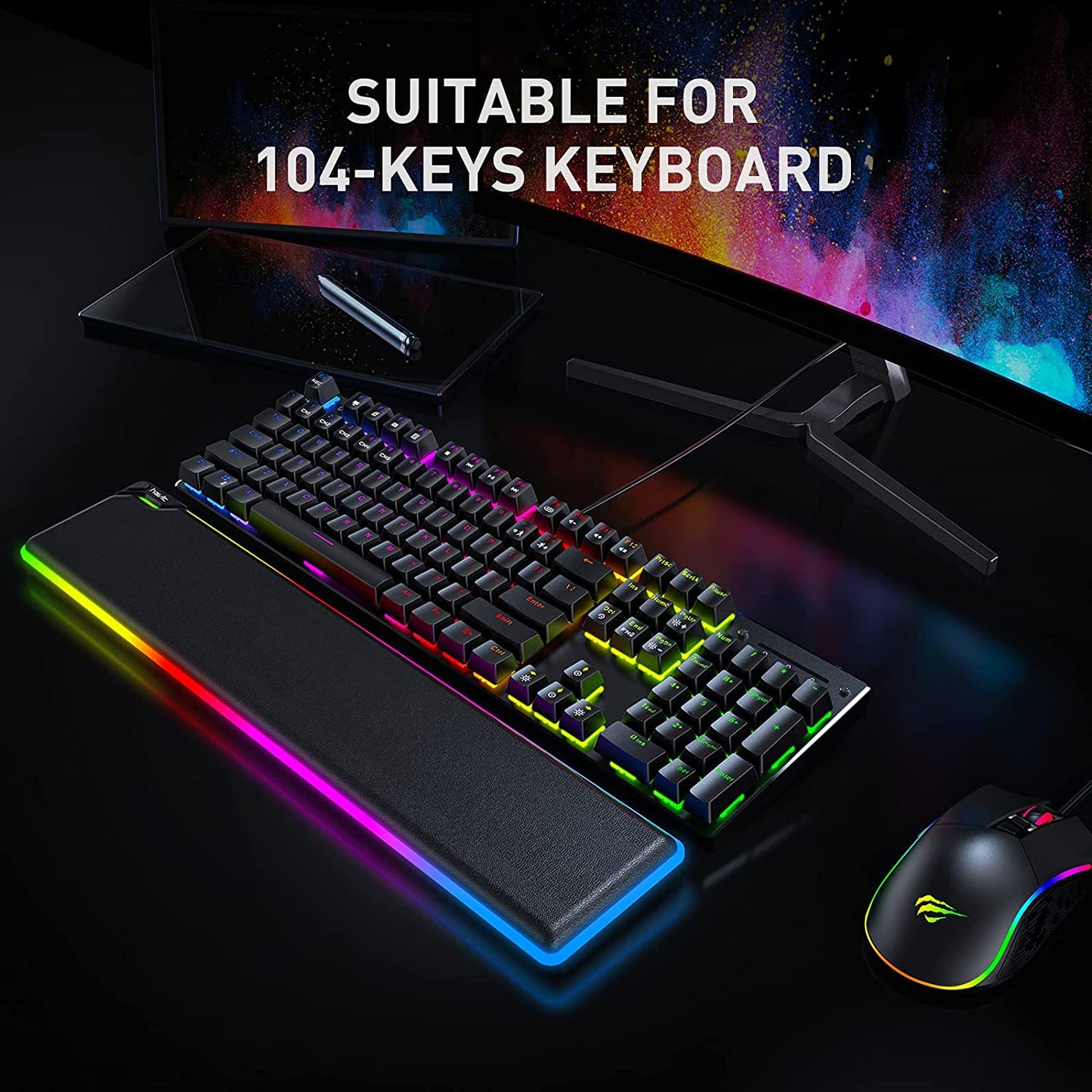 RGB Tastatur Handgelenkauflage